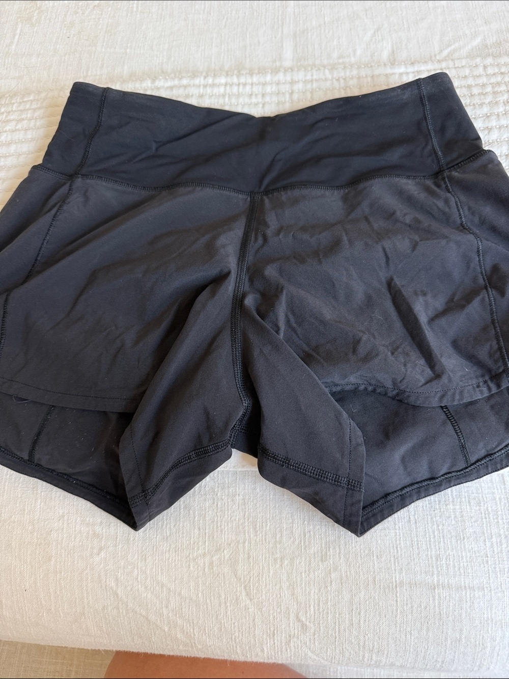 lululemon athletica Black Layered-Look Performance Skort Shorts